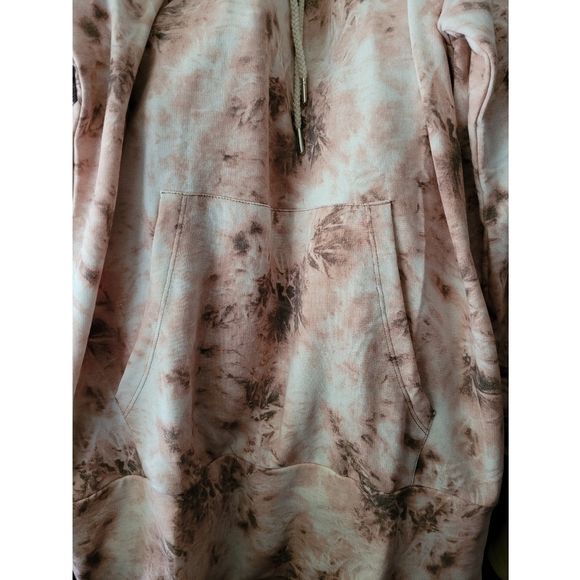 Tie-Dye Hoodie Lounge Sweatshirt Dress Long Sleeve Hooded Pockets - Picture 8 of 12